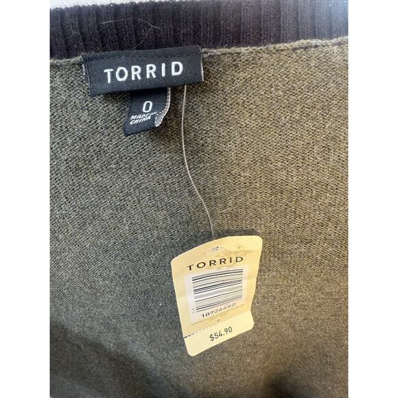 NWT Torrid Love Heart Sweater Olive Green Plus Size: 0X Large 12 0 - Picture 5 of 5